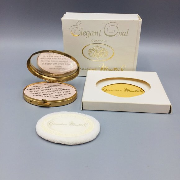 GERMAINE MONTEIL Elegant Oval Goldtone Compact Sheer Powder - Picture 1 of 10